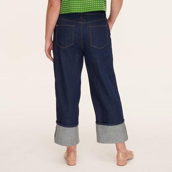 kate spade X Target Women's High-Rise Straight Leg Wide Cuff Jeans/NWT/6 - Picture 2 of 16
